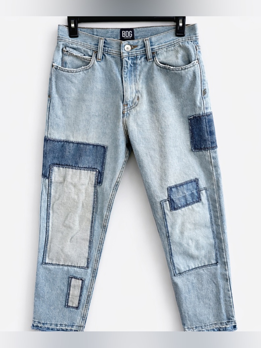 BDG Urban Outfitters Patchwork Dad Jeans Women 30 Y2K Baggy Raw Hem